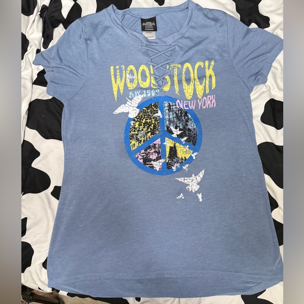 Blue Woodstock Graphic T-Shirt